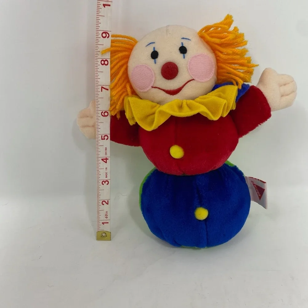 Vintage‎ 1990 Dakin Plush Carnival Clown Reversible Stuffed Toy 2 Sided Colorful